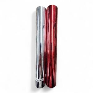 Silver and Red Metallic Wrapping Paper Rolls